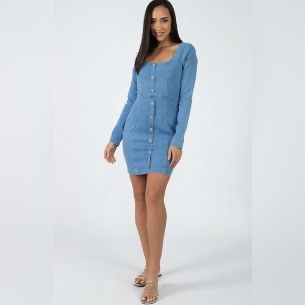 Blashe Blue Button Down Denim Dress Size S/M